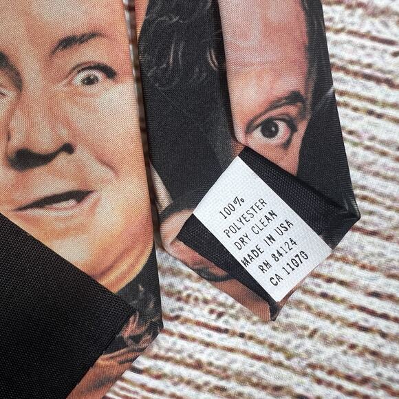 Vintage Ralph Marlin The Three Stooges Faces Collage Necktie 1997 Retro Novelty - Picture 5 of 10